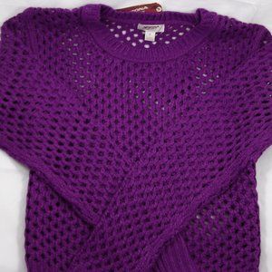 Arizona Jean Co. Mesh-Stitch Purple Sweater
